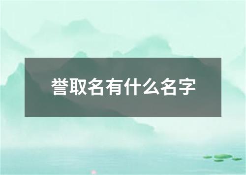 誉取名有什么名字