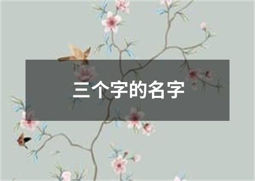 三个字的名字