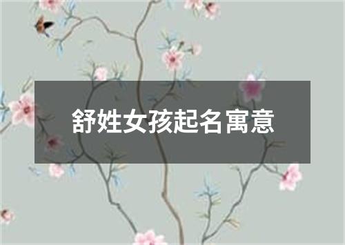 舒姓女孩起名寓意