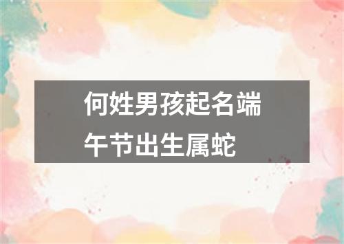 何姓男孩起名端午节出生属蛇