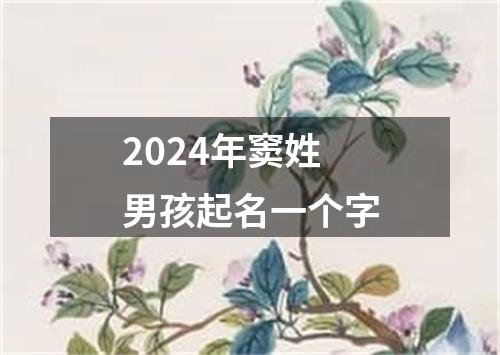 2024年窦姓男孩起名一个字