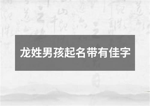 龙姓男孩起名带有佳字