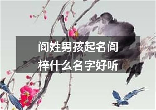 阎姓男孩起名阎梓什么名字好听