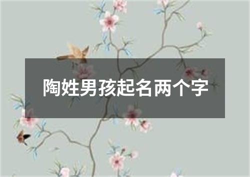 陶姓男孩起名两个字