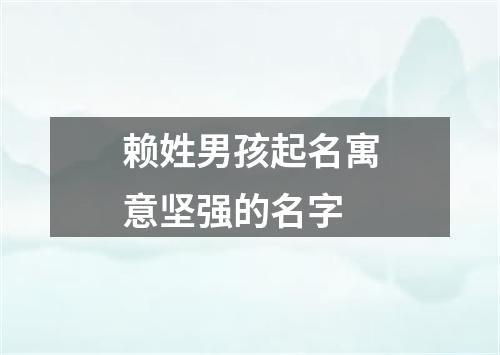 赖姓男孩起名寓意坚强的名字