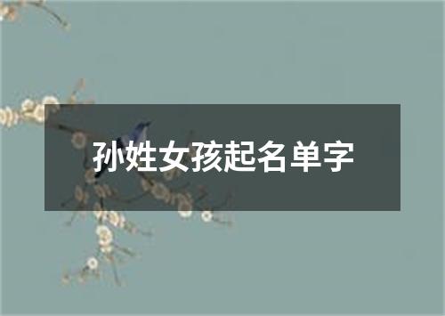 孙姓女孩起名单字