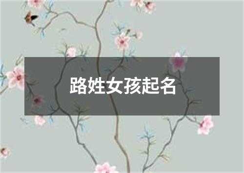 路姓女孩起名