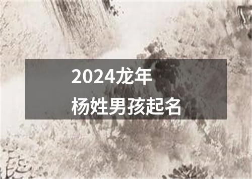 2024龙年杨姓男孩起名