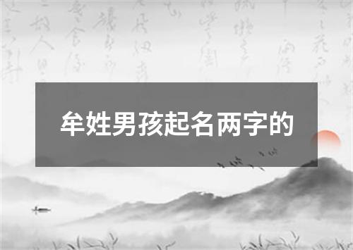 牟姓男孩起名两字的