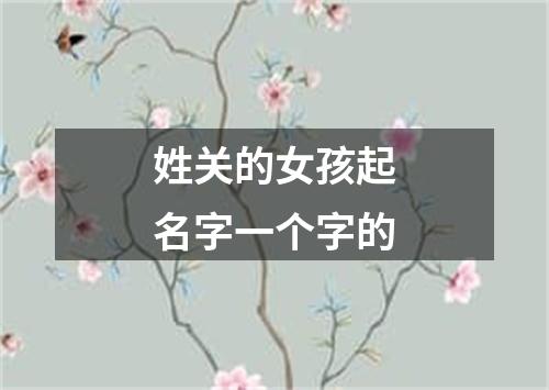 姓关的女孩起名字一个字的