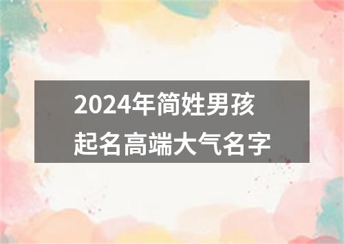 2024年简姓男孩起名高端大气名字