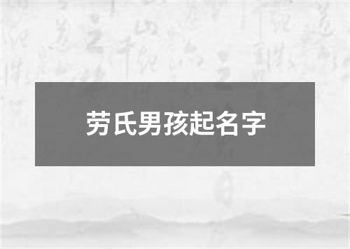 劳氏男孩起名字