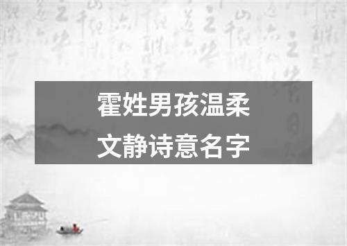 霍姓男孩温柔文静诗意名字