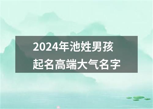 2024年池姓男孩起名高端大气名字