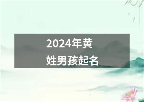 2024年黄姓男孩起名