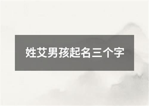 姓艾男孩起名三个字