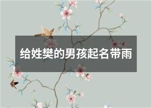 给姓樊的男孩起名带雨