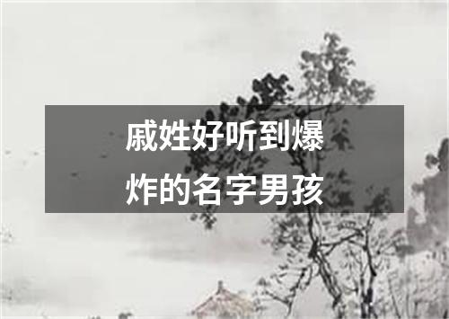 戚姓好听到爆炸的名字男孩