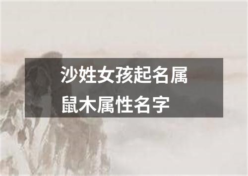 沙姓女孩起名属鼠木属性名字