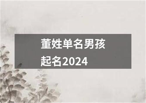 董姓单名男孩起名2024