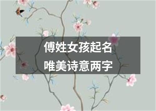 傅姓女孩起名唯美诗意两字