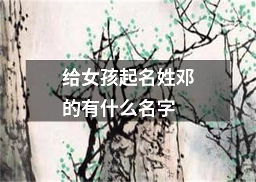 给女孩起名姓邓的有什么名字