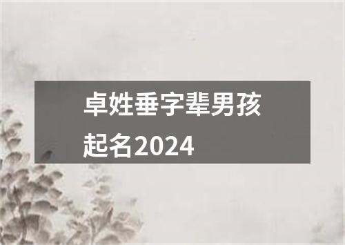 卓姓垂字辈男孩起名2024