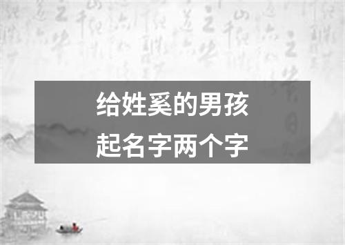 给姓奚的男孩起名字两个字