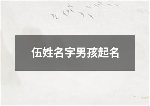 伍姓名字男孩起名