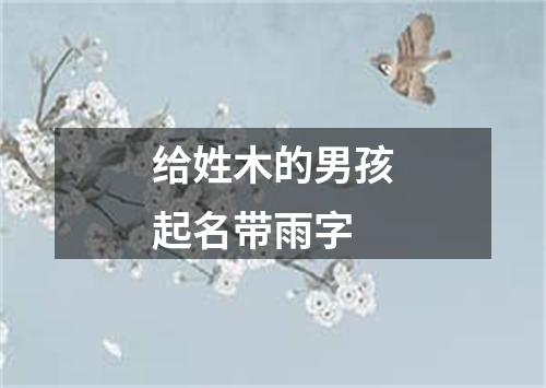 给姓木的男孩起名带雨字