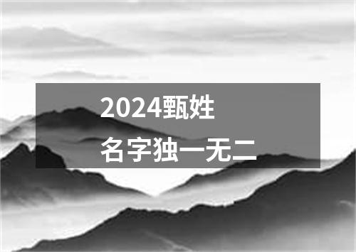 2024甄姓名字独一无二