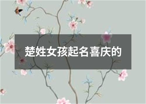 楚姓女孩起名喜庆的