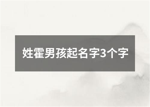 姓霍男孩起名字3个字