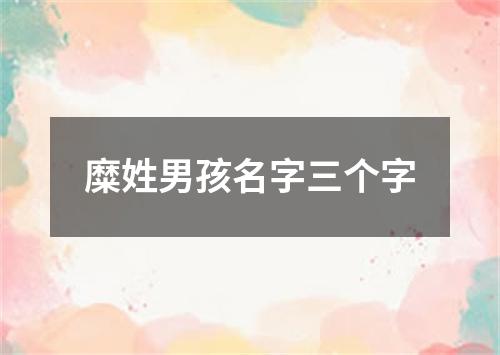 糜姓男孩名字三个字