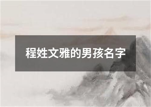 程姓文雅的男孩名字