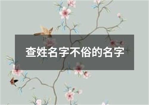 查姓名字不俗的名字