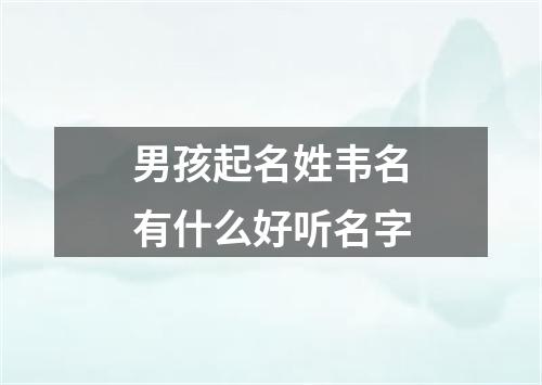 男孩起名姓韦名有什么好听名字