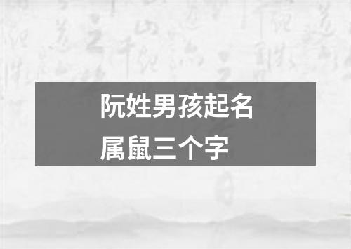 阮姓男孩起名属鼠三个字