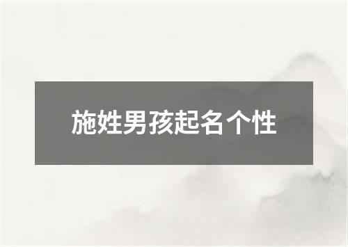 施姓男孩起名个性