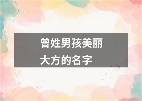 曾姓男孩美丽大方的名字