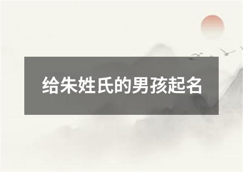 给朱姓氏的男孩起名