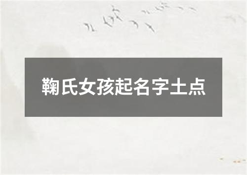 鞠氏女孩起名字土点