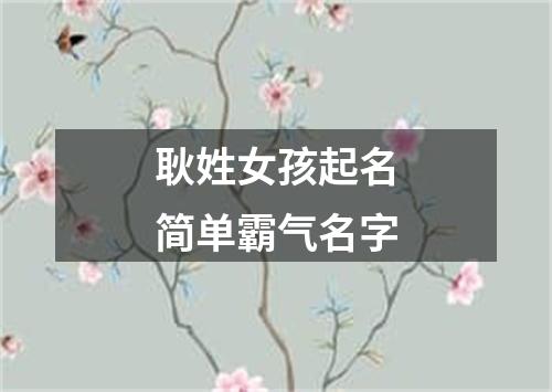 耿姓女孩起名简单霸气名字