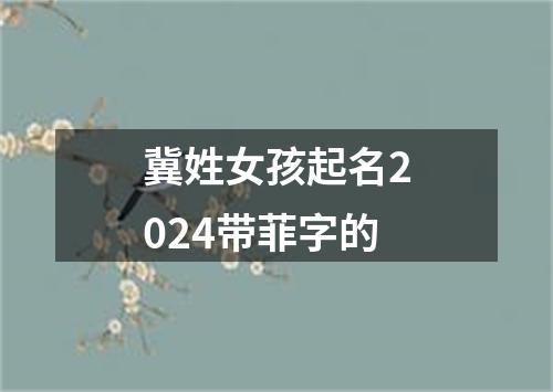 冀姓女孩起名2024带菲字的