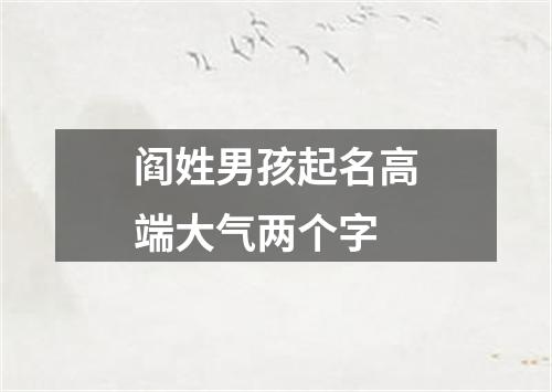 阎姓男孩起名高端大气两个字