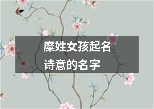 糜姓女孩起名诗意的名字