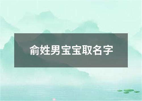 俞姓男宝宝取名字