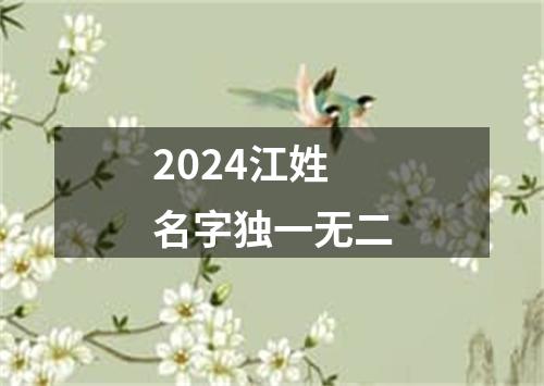 2024江姓名字独一无二