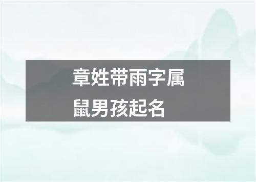 章姓带雨字属鼠男孩起名