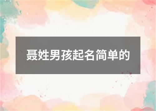 聂姓男孩起名简单的